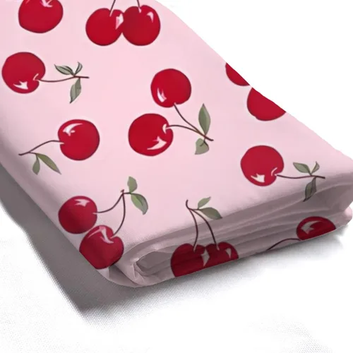 Vista 5 de KOMIKU Juego de cortina de ducha estética de frutas con diseño floral de cereza rosa, decoración de baño de frutas de verano, de poliéster, lona