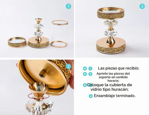 Vista 9 de Portavelas de pilar, candelabros de cristal para bodas, fiestas, eventos, Navidad, decoración del hogar, centros de mesa CH028D (L)