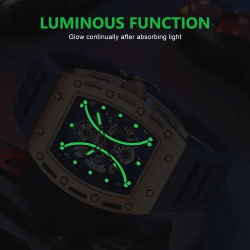 Vista 4 de MF MINI FOCUS Watch Wristwatch Fashion Hollow Big Dial Luminous Waterproof Sport Analog Quartz Business Mens Watches Silicon Strap Dress Watch