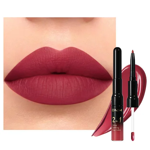 Vista 42 de evpct 1Pcs Lápiz de Labios Mate y Set de Lápiz de Labios Líquido para Mujeres, Lápiz de Labios Mate de Durazno Oscuro Púrpura, Resistente a Manchas