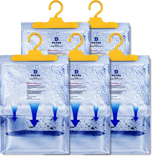Vista 9 de Dry & Dry Paquete de 4 absorbentes de humedad prémium para el hogar, sótano y dormitorio, deshumidificadores pequeños
