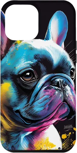 Vista 26 de French Bulldog Puppy Colorful Illustration Graphic Case for iPhone 17