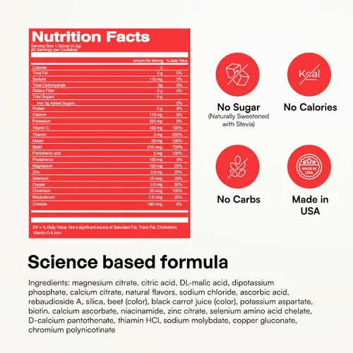 Vista 24 de KEY NUTRIENTS Electrolitos en polvo sin azúcar, limonada de maracuyá con 6 electrolitos y minerales, fibra prebiótica y polvos de hidratación