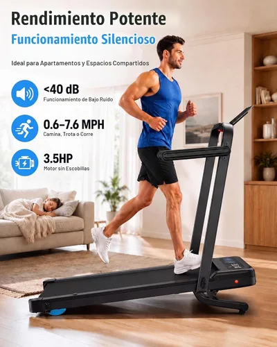 Vista 3 de WELLFIT Almohadilla para caminar con inclinación automática y barra
