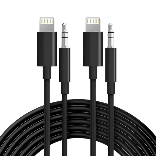 Vista 9 de Cable auxiliar para iPhone, [Certificado Apple MFi] Cable AUX Lightning a 3.5 mm para estéreo de coche, altavoz, auriculares, cable de audio