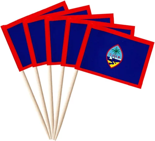 Vista 22 de stidsds 100 banderas de Antigua y Barbuda con palillos de dientes de Antigua y Barbuda, mini adornos pequeños para cupcakes de Antigua y Barbuda
