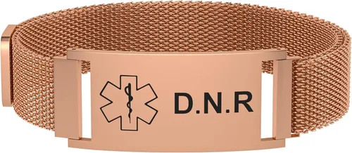 Vista 20 de Pulsera de alerta médica para mujeres y hombres, pulsera ajustable con identificación de alerta médica para epilepsia diabética D.N.R marcapasos