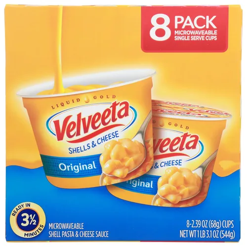 Vista 13 de Velveeta Cena de macarrones con queso y conchas, 4 tazas, original, 2.39 oz