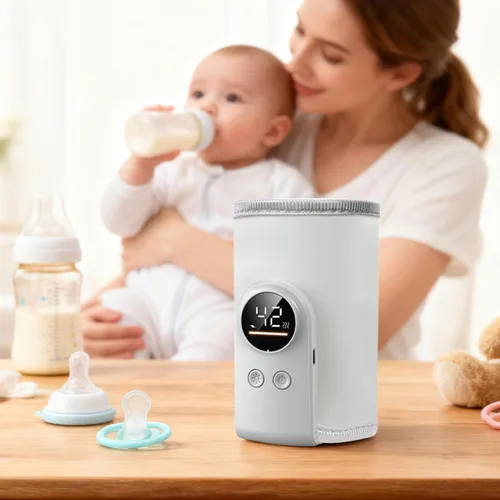 Vista 5 de Calentador de botellas portátil, con alimentación USB, 2.6 x 5.0 x 3.5 in, calentador de botellas B-aby, calentador de leche, calentamiento rápido