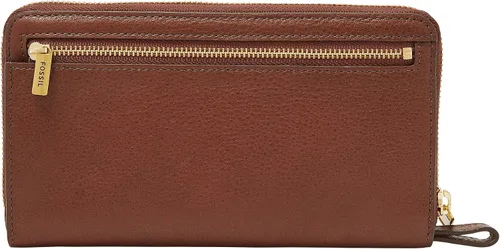 Vista 4 de Fossil Liza - Cartera de cuero con cremallera alrededor para mujer con correa retráctil para la muñeca