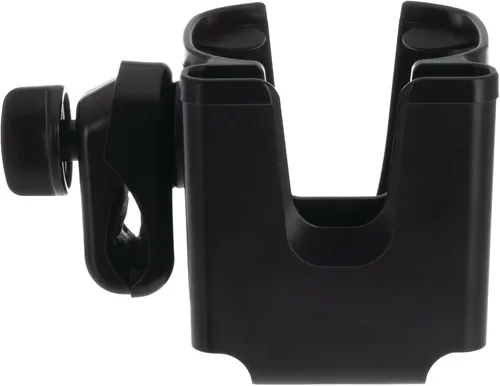 Vista 5 de Nuby Taza para cochecito y soporte para teléfono, clip giratorio de 360°, sostiene de forma segura biberones, tazas y botellas de agua, hidratación