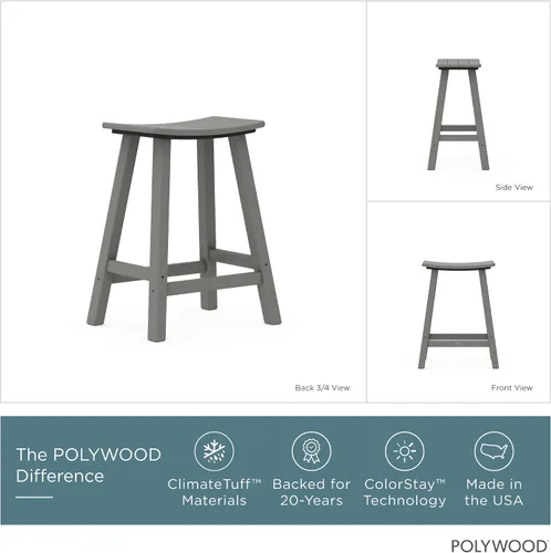 Vista 3 de POLYWOOD 2001-GY - Taburete para silla de montar (24.0 in), color gris Gris pizarra