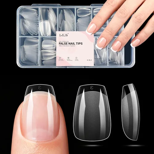 Vista 11 de LKE - Puntas de uñas largas de almendra, 240 uñas postizas transparentes Almendra larga
