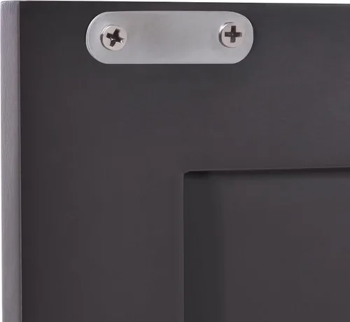 Vista 7 de PULLAFUN Gabinete de baño Armario de almacenamiento de esquina triangular con estante ajustable Tablero MDF de estilo moderno, negro y marrón