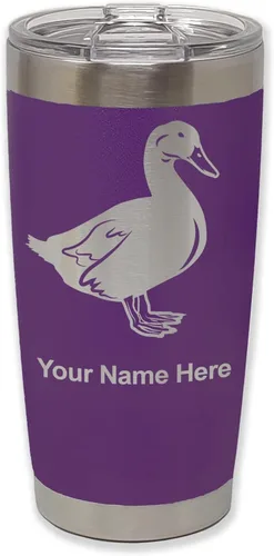 Vista 37 de LaserGram Vaso aislado al vacío de 20 onzas, pato, grabado personalizado incluido (negro) Engraved Gift for Duck Hunters, Vacuum Insulated