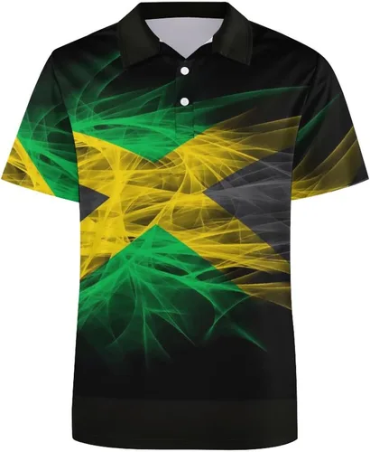 Vista 4 de BAIKUTOUAN Jamaica Flag - Polos de manga corta para hombre