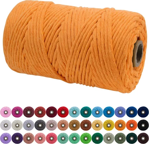 Vista 61 de JeogYong Cordón de macramé de un solo hilo 3 mm x 109 yardas (328 pies) Cuerda de algodón suave Hilo de macramé de 3 mm, suministros de macramé