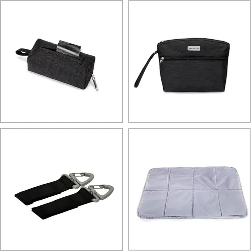 Vista 4 de SOHO, Colecciones, Kenneth, Paquete de Espalda de 5 Bolsas de Pañales., Negro