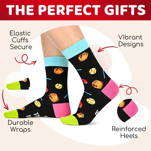 Vista 4 de Zmart Hombre Mujer Regalos Deportivos - Calcetines de Sóftbol, Levantamiento, Baloncesto, Béisbol, Hockey, Fútbol