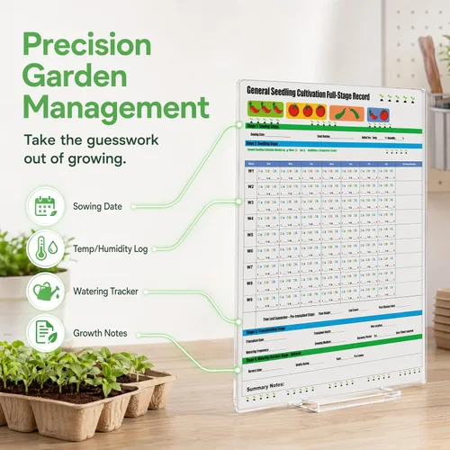 Vista 5 de Acrylic Reusable Seedling Cultivation Record Board for Seed Starter Tray Seedling Tray (1PCS)
