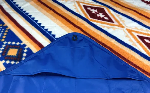 Vista 7 de DOWN UNDER OUTDOORS Manta grande impermeable y resistente al viento, extra gruesa de 350 GSM, forro polar acolchado, o manta de estadio de sherpa