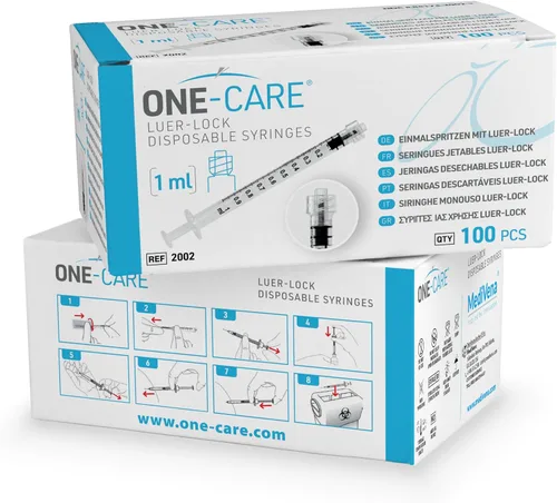 Vista 8 de ONE-CARE Jeringa Luer-Lock, 0.03 fl oz, 100 unidades, envasada en ampolla