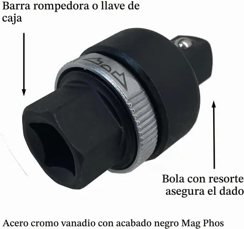 Vista 2 de Keyfit Tools Adaptador de trinquete de barra rompedora Socket extensión de unidad de 1/2 pulgada, acero al cromo vanadio de primera calidad