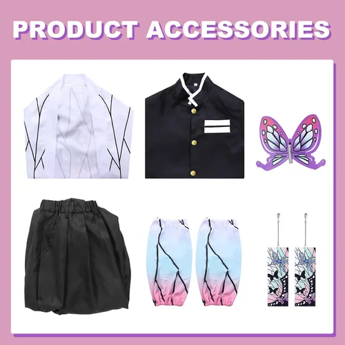 Vista 7 de Nezuko Cosplay de Zentisu Tanjiro Cosplay para adultos niños, traje Mitsuri Shinobu Inosuke, disfraz de anime de Halloween