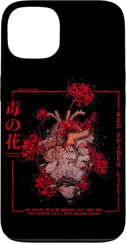 Vista 7 de Carcasa estética para iPhone 17, diseño de lirio de araña roja o Higanbana en Japón