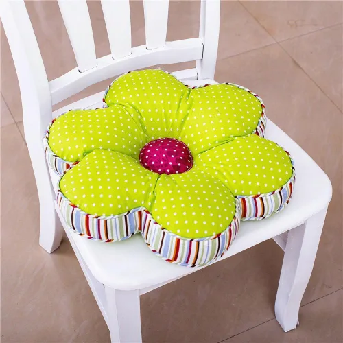 Vista 2 de ABREEZE Almohada en forma de flor para silla, cojín de asiento de lunares, almohada de 16 x 16 pulgadas, almohada en forma de flor, cojín de #Patrón