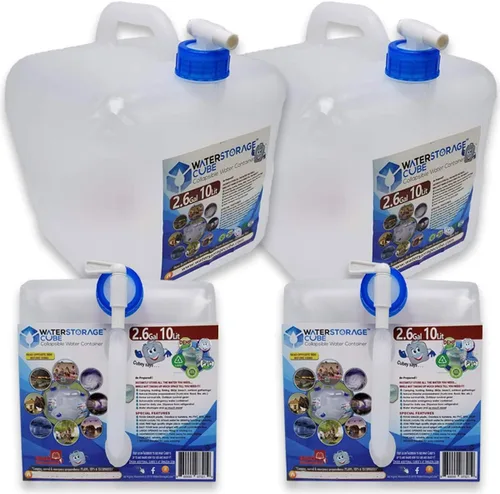 Vista 12 de WaterStorageCube Contenedor de agua plegable sin BPA con grifo, recipiente para llevar agua de grado alimenticio para camping al aire libre