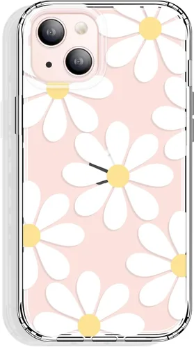 Vista 35 de GYZYA Funda transparente para iPhone 14 y iPhone 13 de 6.1 pulgadas con diseño de patrón, funda protectora delgada de TPU + parachoques a prueba