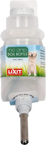 Vista 9 de Botellas de agua sin goteo Lixit Top Fill para perros. (44 fl oz (paquete de 2), blanco)