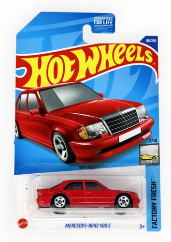 Vista 2 de Hot Wheels Mercedes Benz 500 E, fábrica fresca 2/10 [rojo]