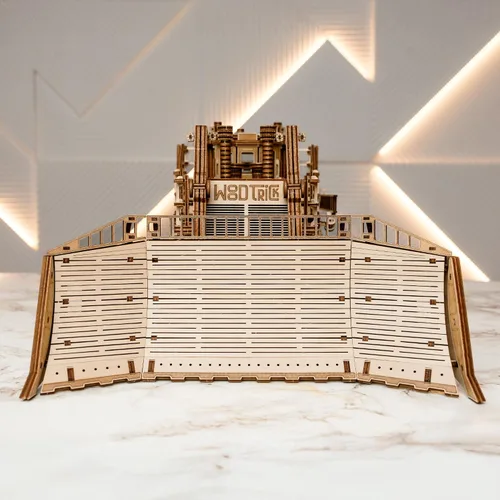 Vista 7 de Wood Trick Terrain Titan Bulldozer - Rompecabezas de madera 3D para adultos