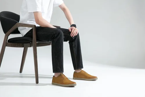 Vista 9 de Jousen Zapatos deportivos de vestir para hombre, de cuero, de moda, transpirables, retro, para hombre, zapatos casuales