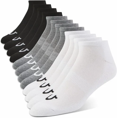 Vista 2 de True Religion Calcetines invisibles de corte bajo para hombre, 6 y 12 pares de calcetines deportivos de primera calidad, talla de zapato 8-12