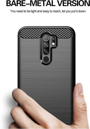 Vista 3 de Asuwish Funda compatible con Xiaomi Redmi 9 y protector de pantalla de vidrio templado, accesorios de celda, fundas protectoras delgadas de silicona