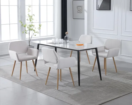 Vista 4 de KCC Sillas Pequeñas y Modernas con Brazos para Comedor 1 Pieza, Asiento Lateral Tapizado en Terciopelo de Mediados de Siglo Club para Invitados