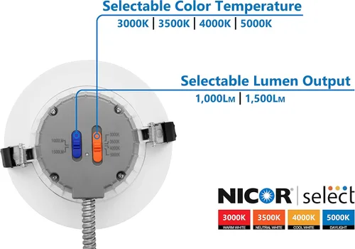 Vista 3 de CLR-Select - Kit de downlight LED comercial blanco de 6 pulgadas