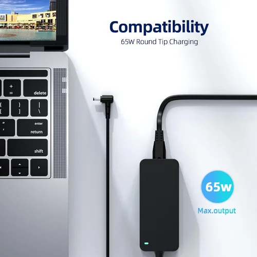 Vista 2 de Cargador de CA compatible con Asus Zenbook 14 Q407IQ Q407I Q407 Q4071 Q407IQ-BR5N4 Cable adaptador de fuente de alimentación para portátil