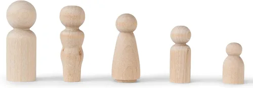 Vista 4 de Cuerpos de muñeca sin terminar, de madera de abedul y madera de arce, set de artista para pintar y personalizar figuras, ideal para manualidades