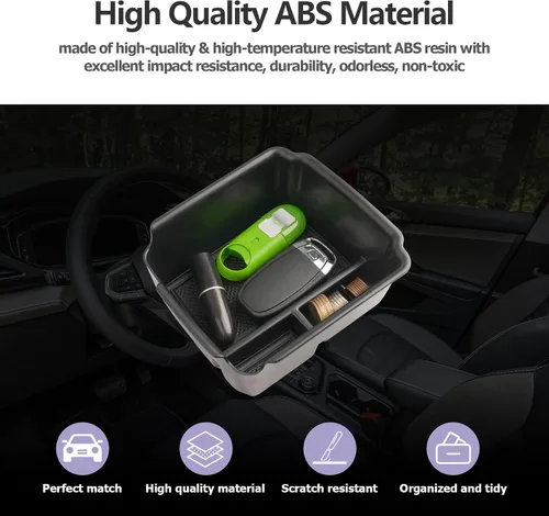 Vista 3 de Accesorios interiores para VW Taos 2024 2025, Tiguan 2018-2025 y Taos 2022-2025 organizador de consola central con reposabrazos, organizador