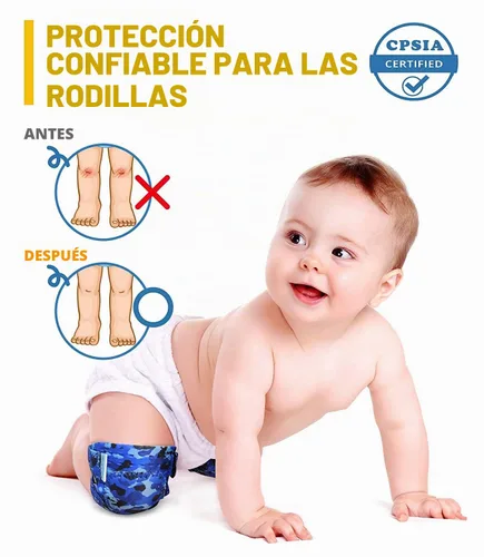 Vista 3 de Simply Kids Rodilleras para bebé (2ª generación) para gatear (2 pares), certificado CPSIA, cómodo protector de rodilla para bebés, niñas, niños