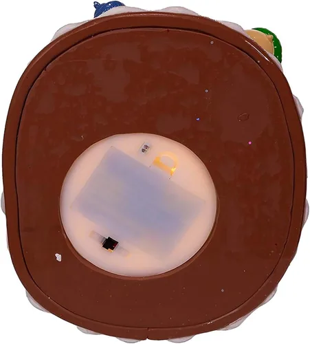 Vista 10 de Kurt Adler Pieza de mesa con cascanueces de jengibre LED de Peanuts, funciona con batería