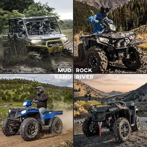 Vista 6 de SAUTVS Parachoques delantero trasero para Polaris Sportsman 570 450 2014-2020, #2879714 Bolt-on Install, Heavy Duty Steel, Powder Coated, Tough &