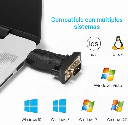 Vista 6 de Adaptador USB a RS232 con chip FTDI, convertidor USB a DB9 Serial Hembra Compatible con Windows 10, 8.1, 8, 7, Vista, XP, Linux y Mac OS X 10.6