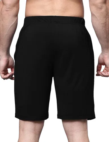 Vista 6 de GYS Pantalones cortos de pijama de bambú para hombre, cómodos pantalones cortos de dormir con bolsillos
