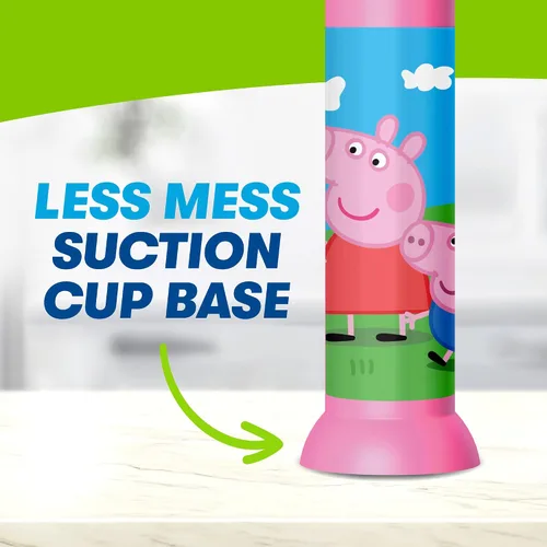 Vista 6 de Firefly Ready Go Brush, Peppa Pig, Cepillo de Dientes con Temporizador Luminoso, Cerdas Suaves Premium, Temporizador de 1 Minuto, Ventosa Menos