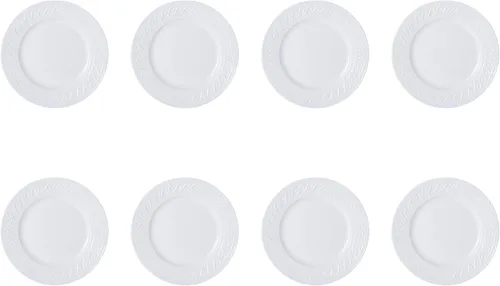 Vista 7 de Pfaltzgraff Sylvia - Juego de vajilla de 32 piezas en color blanco, servicio para 8, platos, cuencos y tazas de gres resistente, aptos
